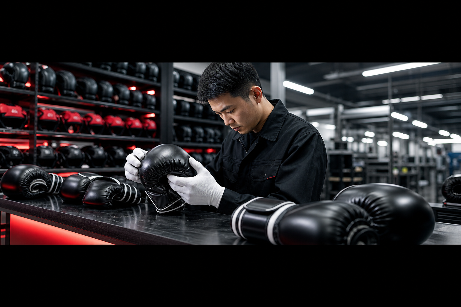 Quality inspection on martial arts and fight gear production line