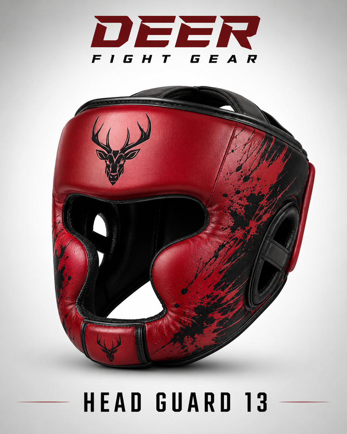 Crimson Black Splatter Head Guard