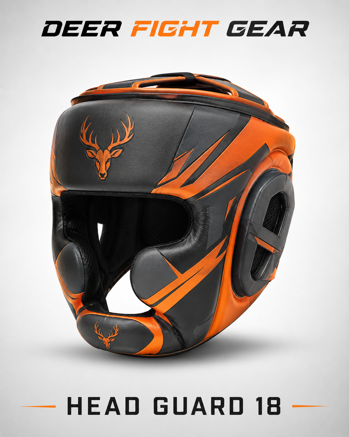 Charcoal Orange Strike Head Guard