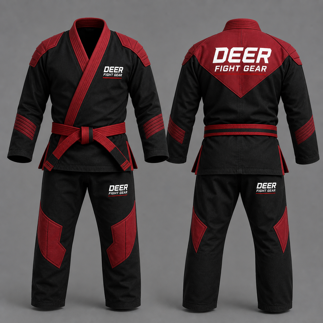 Matte Black Red Armor Judo Gi