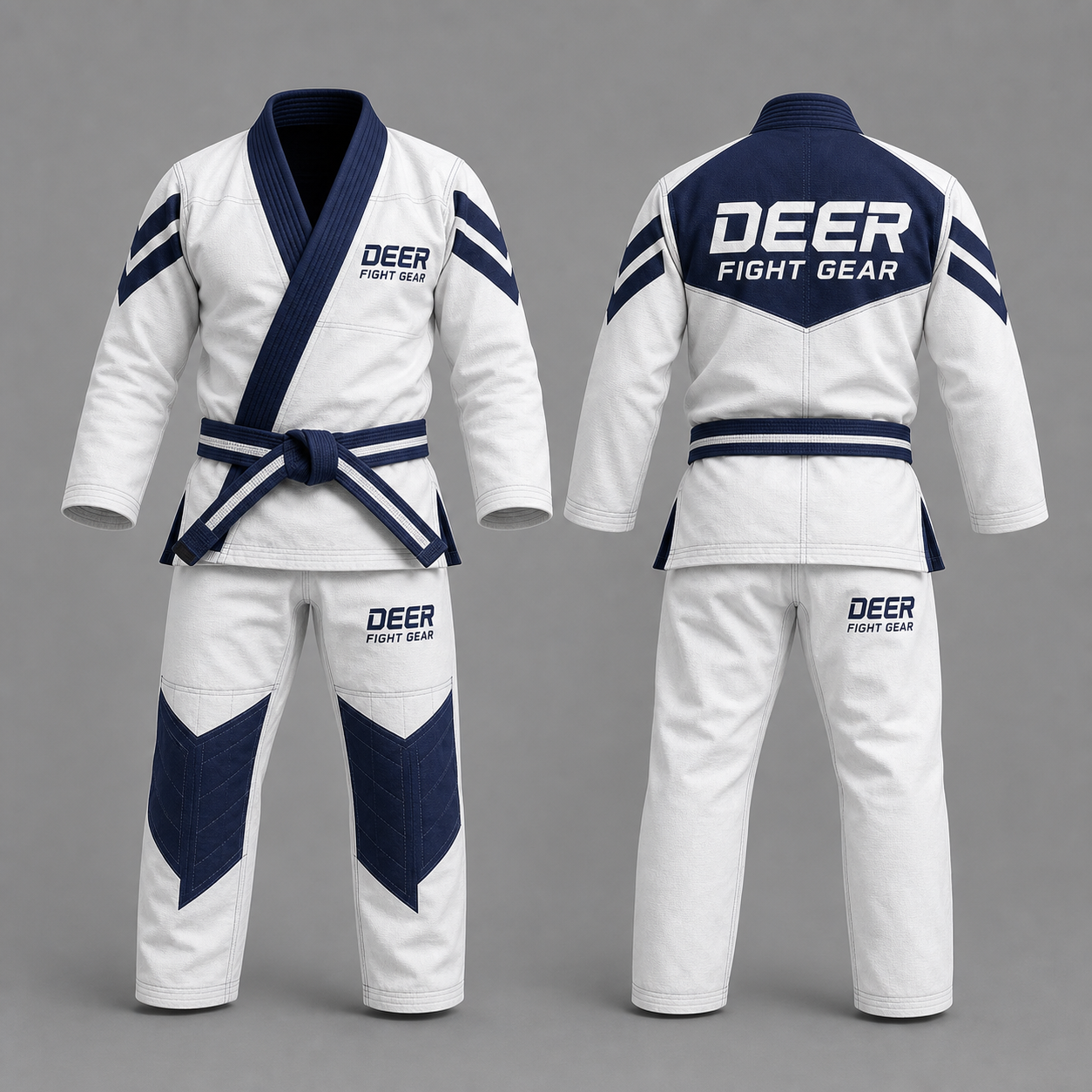 Polar White Navy Chevron Judo Gi