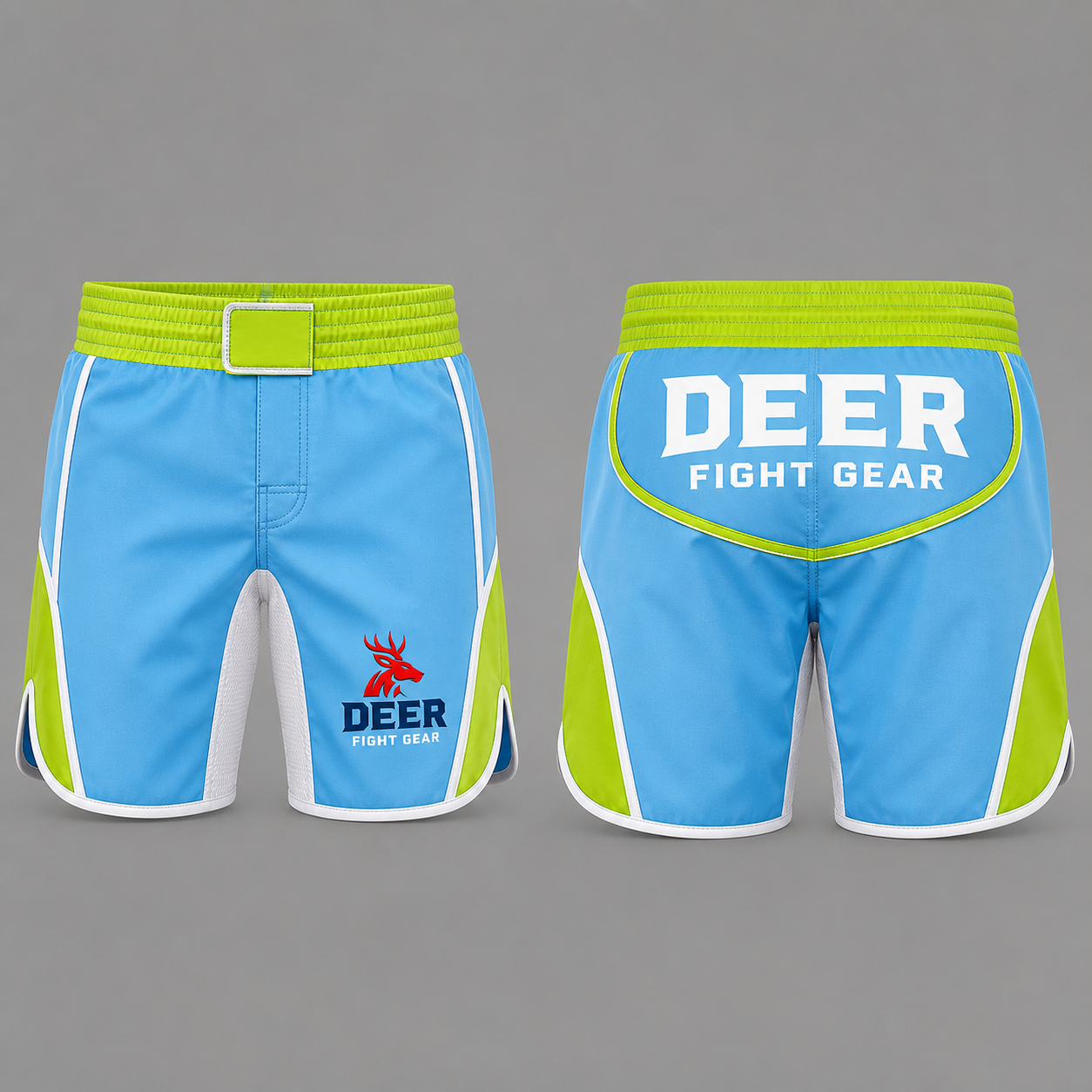 Kids Sky Blue Lime Club MMA Shorts
