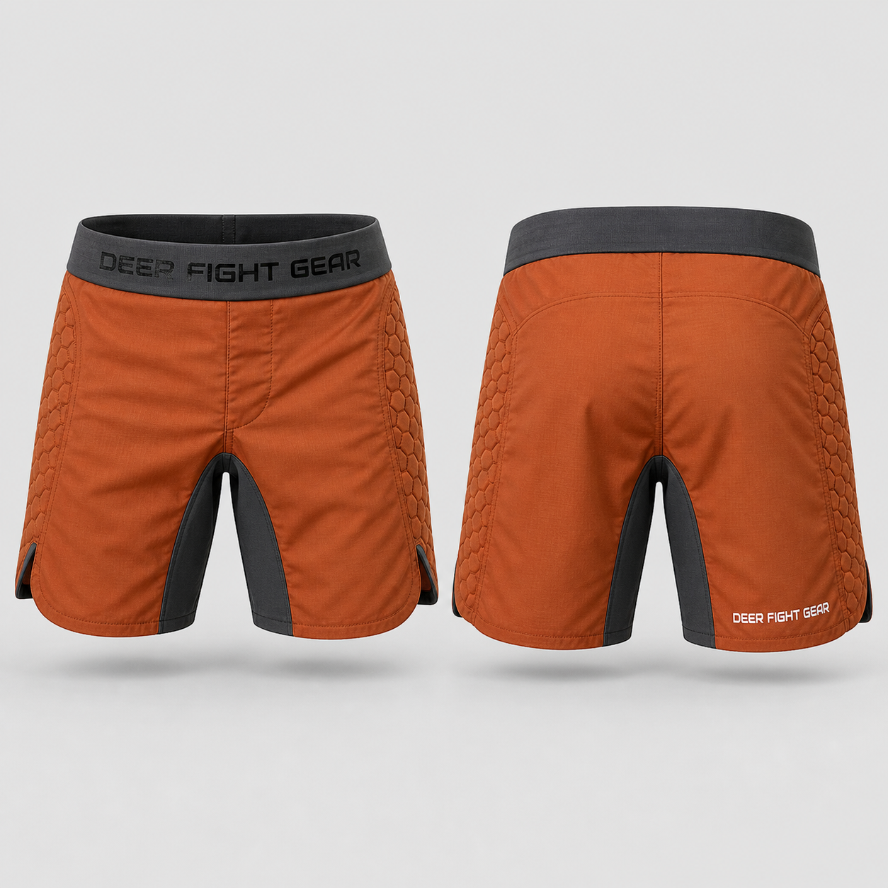 Burnt Orange Charcoal Honeycomb Wrestling Shorts