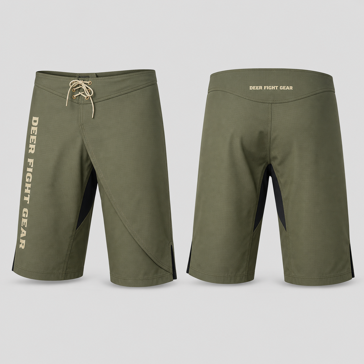 Olive Sand Long-Cut Grappling Fight Shorts