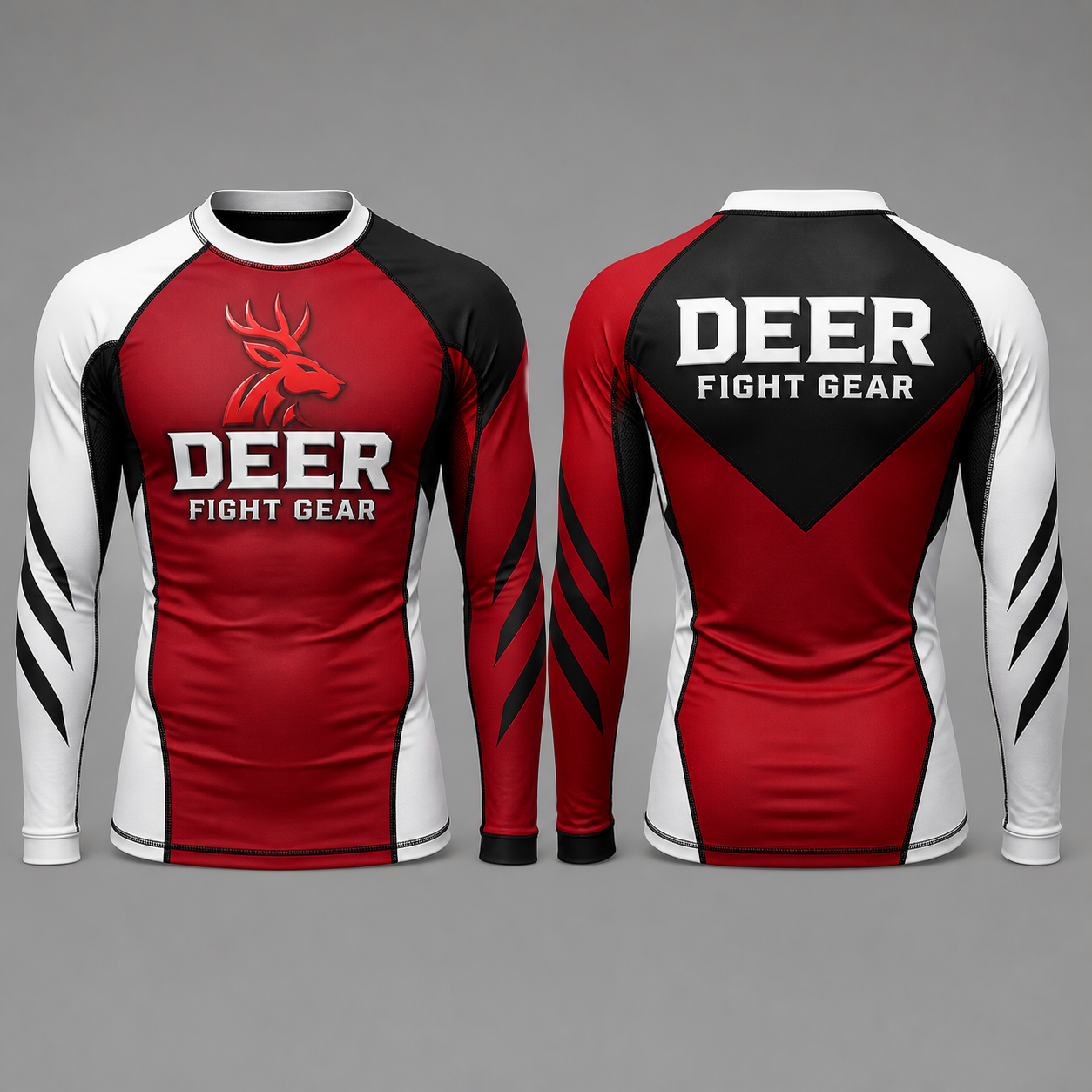 Crimson White Split-Panel Long-Sleeve Rash Guard