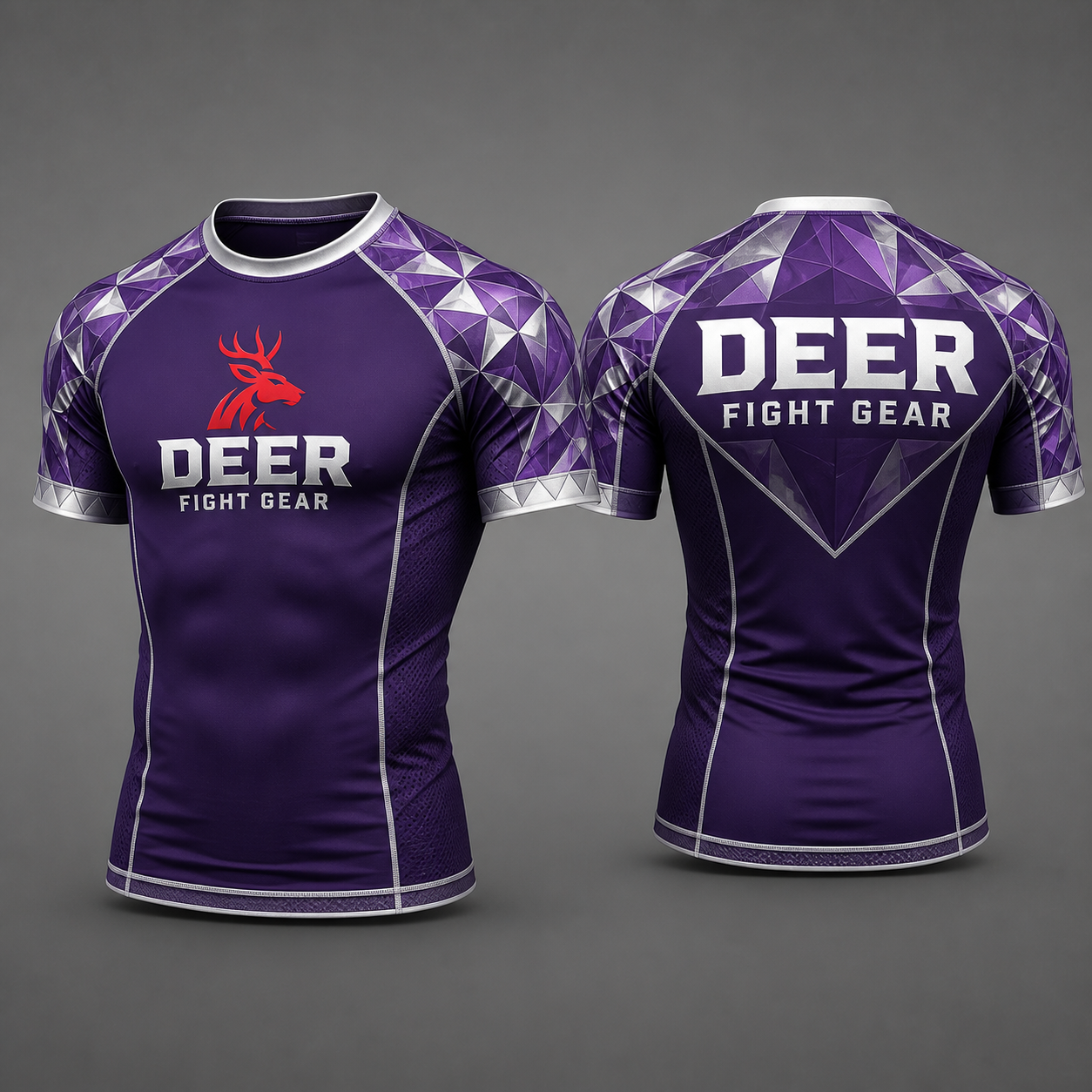 Violet Silver Prism Short-Sleeve Rash Guard