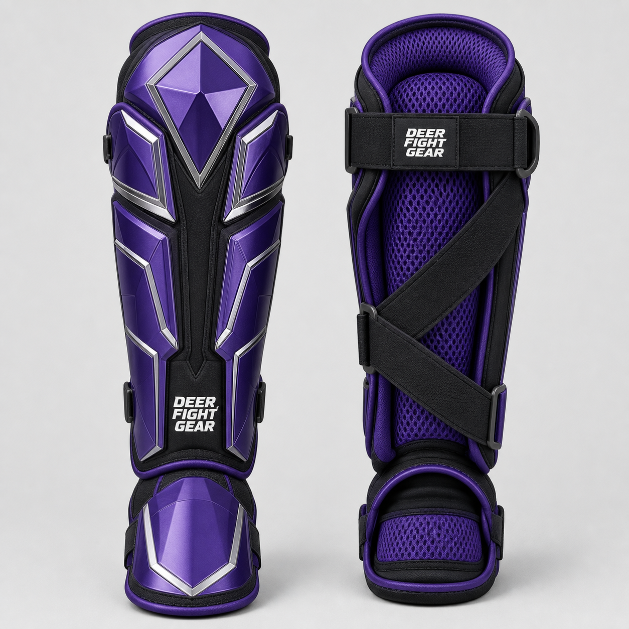 Violet Silver Prism Split-Shell Shin Guards