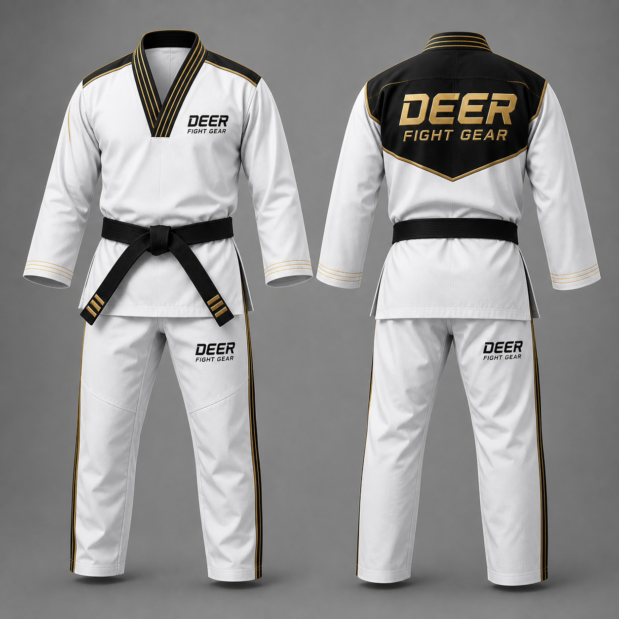 White Black Gold Grandmaster Dobok