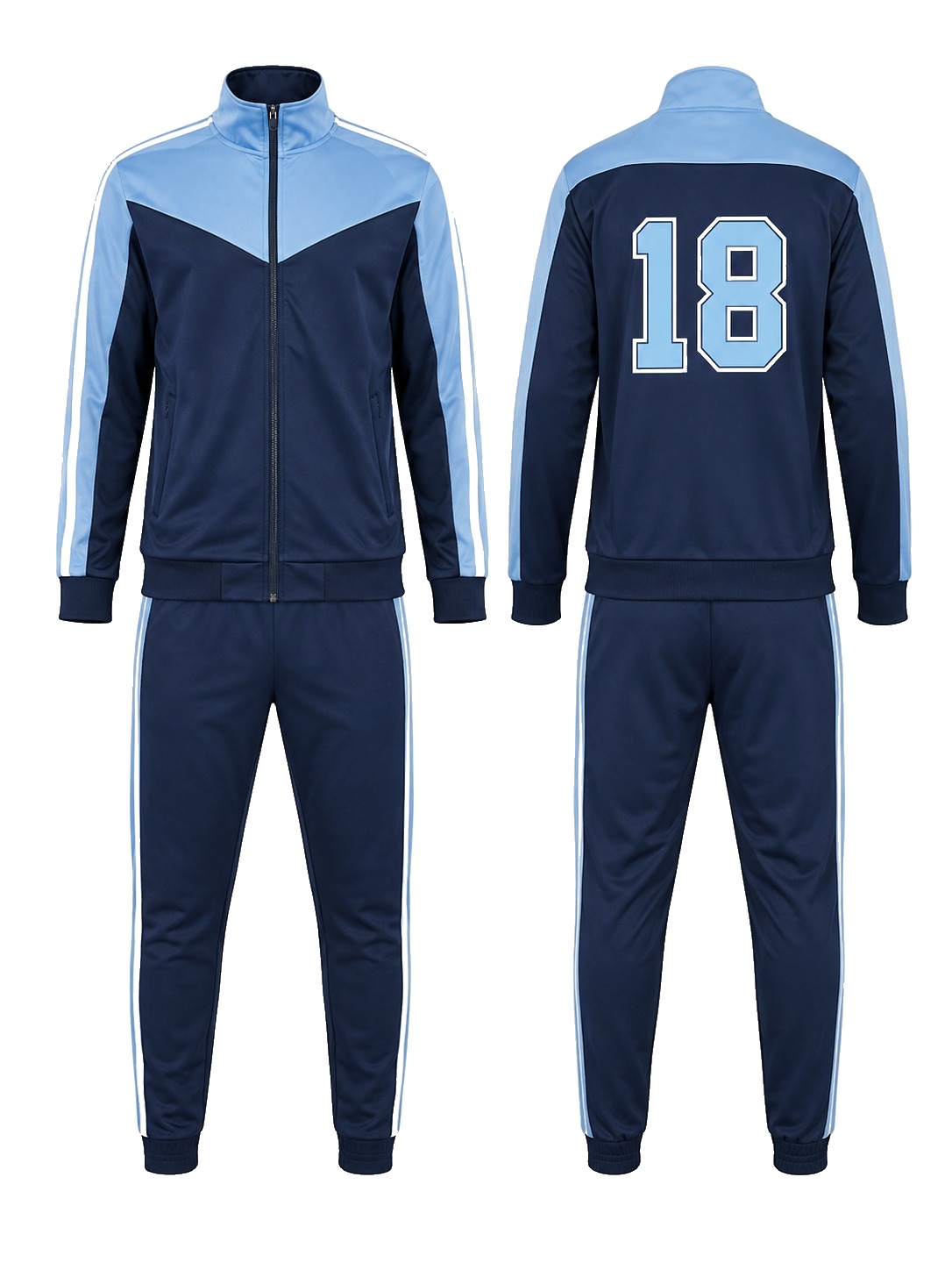 Custom Tracksuits Navy Sky Tracksuit manufactured by Deer Fight Gear