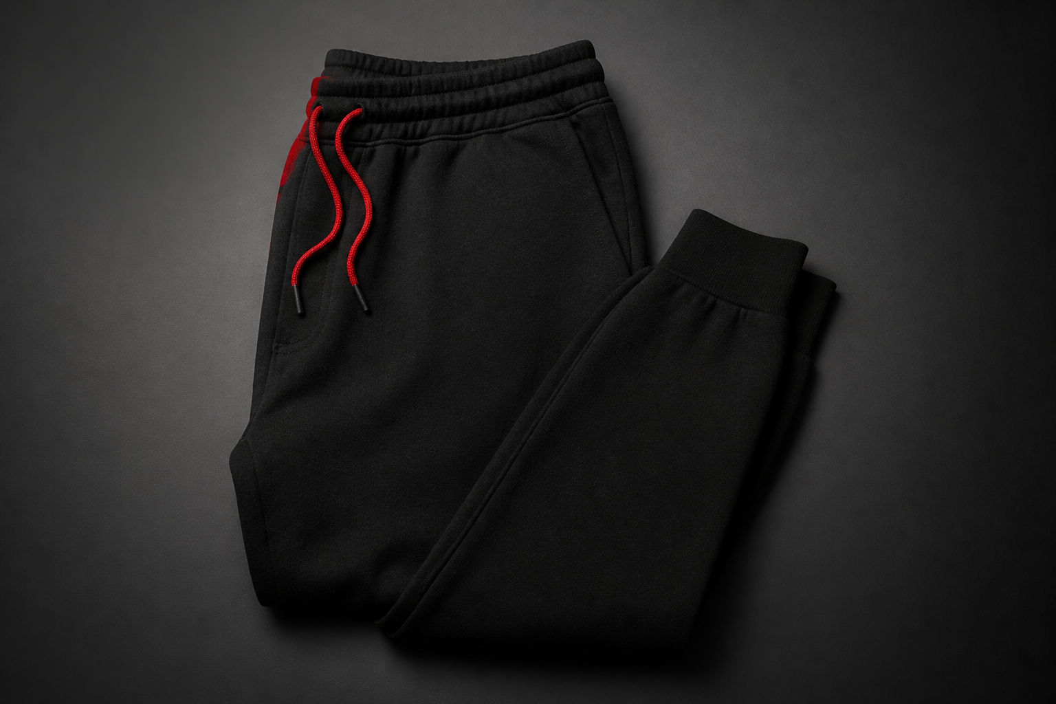 Black tapered fleece joggers