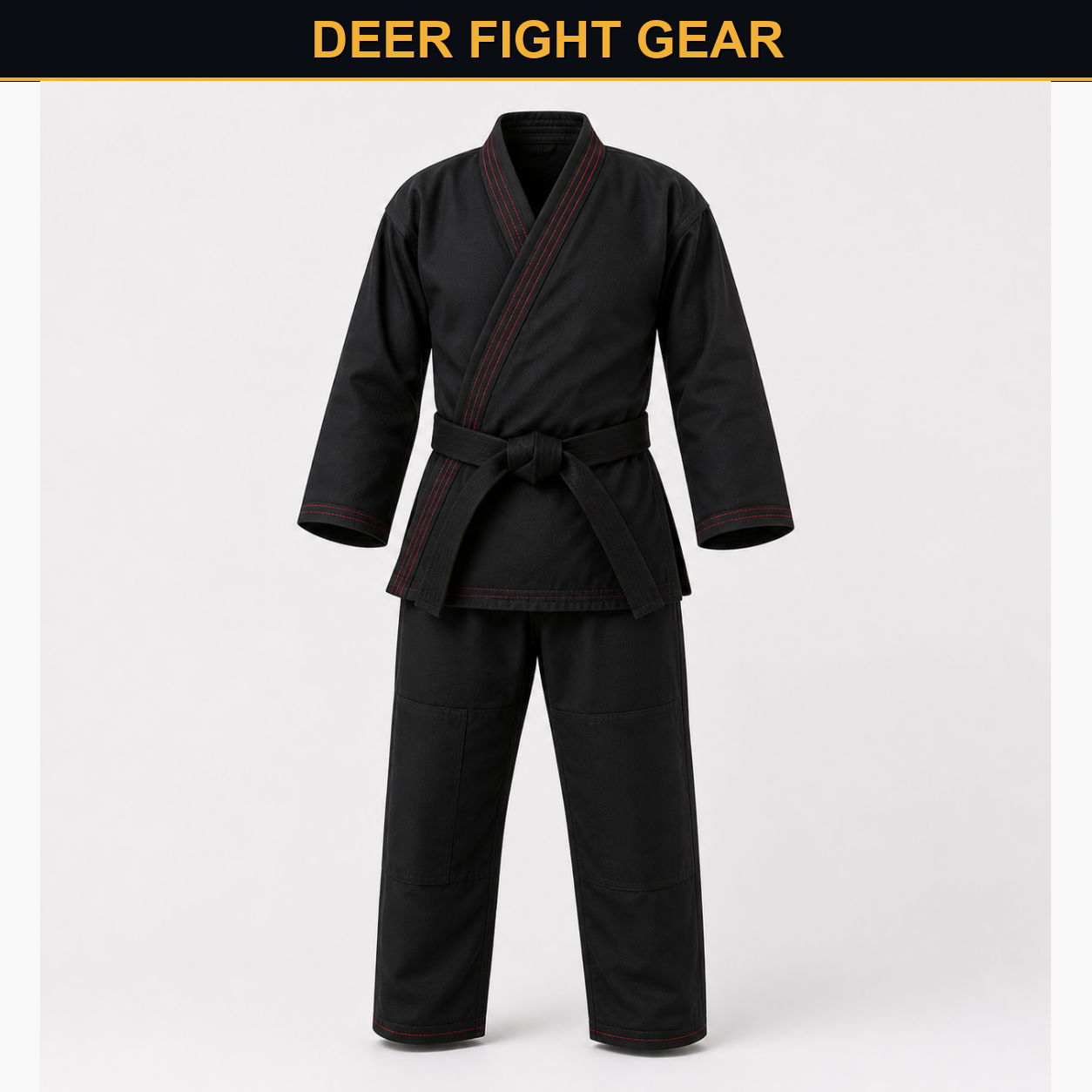 Elite Black Martial Arts Suit unbranded view