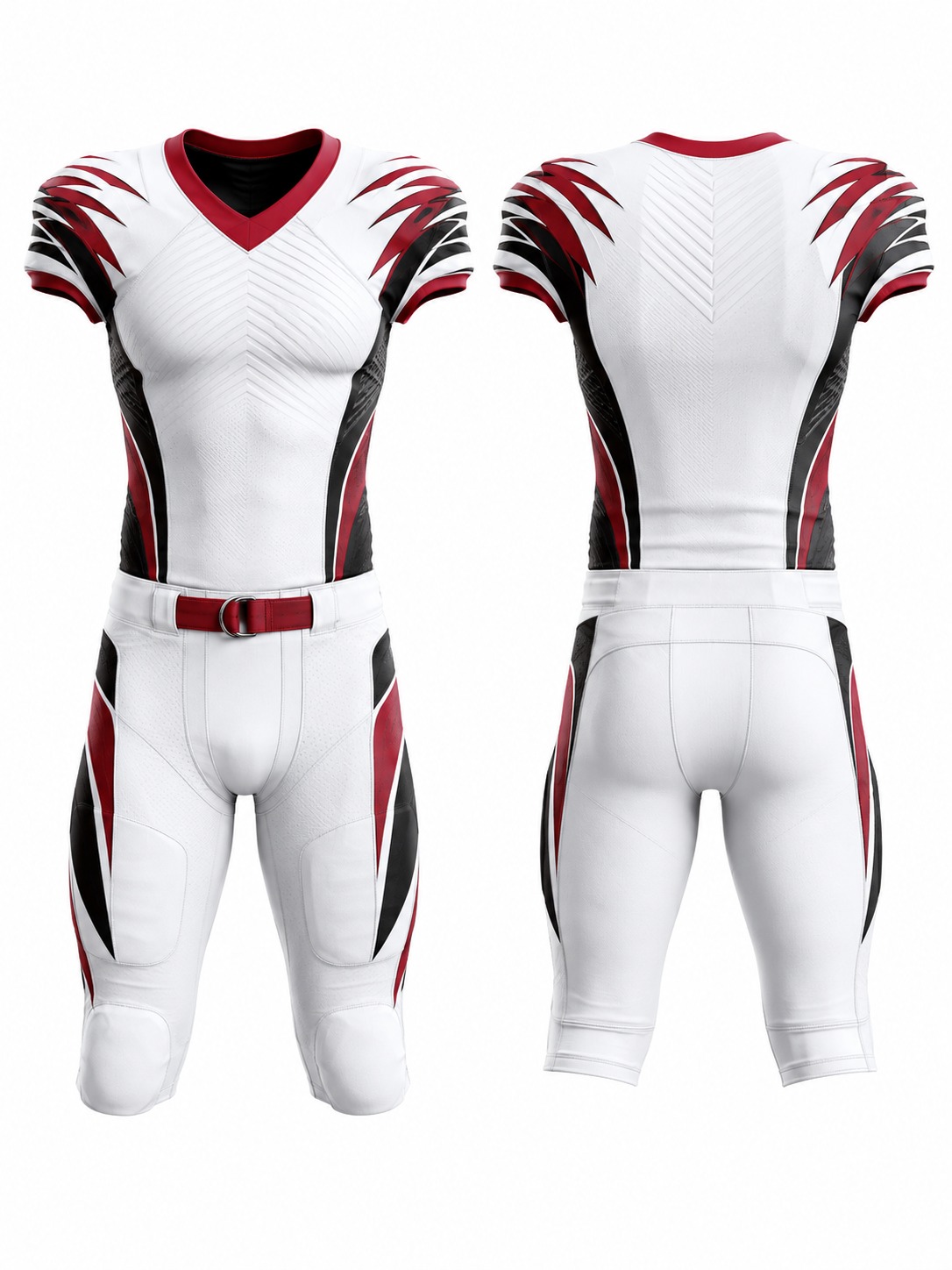 Custom American Football Crimson Wing Football Uniform manufactured by Deer Fight Gear